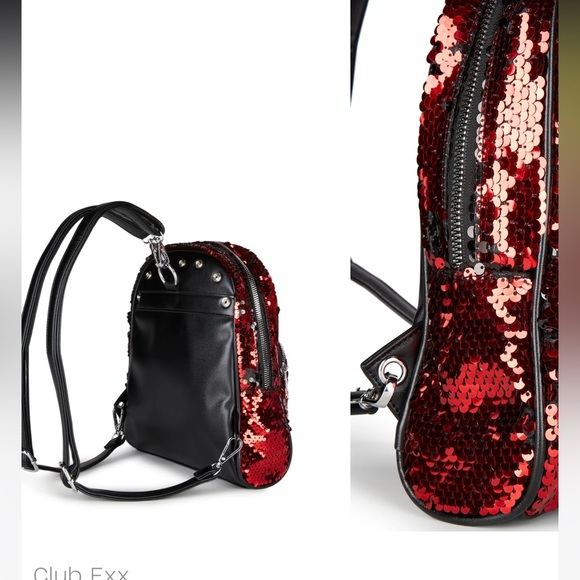 Mini sequinned backpack with detachable hood - Picture 4 of 6